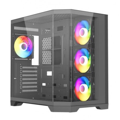 AirFlow X 3RSYS QUIET S530 Black USB-C + USB 3.0 Gabinete ATX Incluye 4x ARGB FAN 120mm Alto rendimiento en bloque